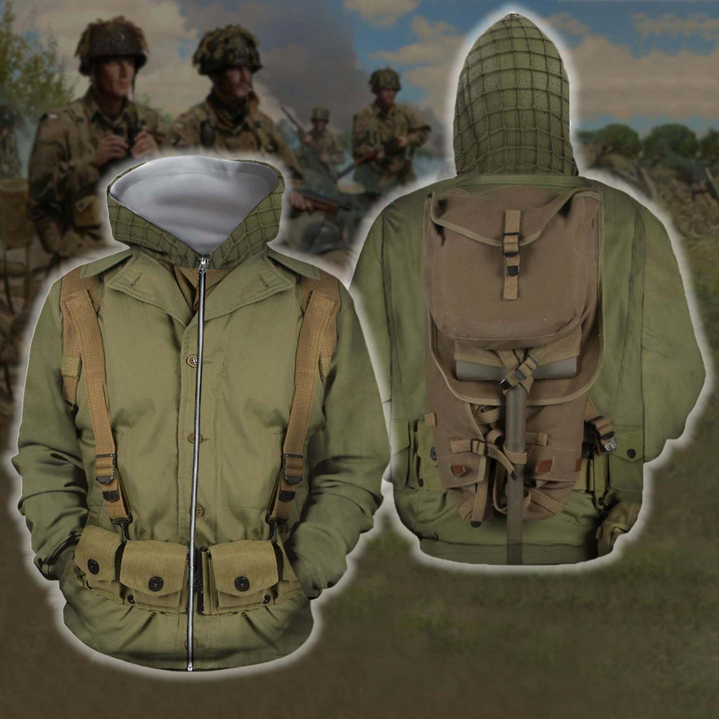 3D All Over Printed U.S. WWII Soldier Shirts