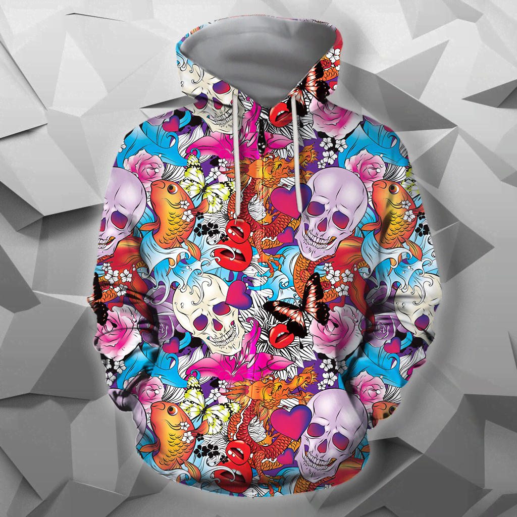 All Over Print Paisley Pattern Skull
