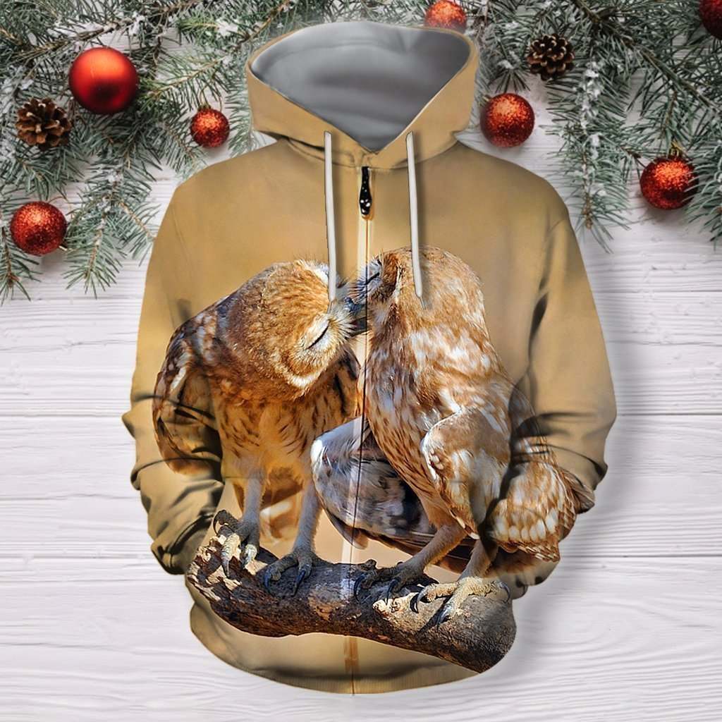 3D AOP Owls Kiss Shirts