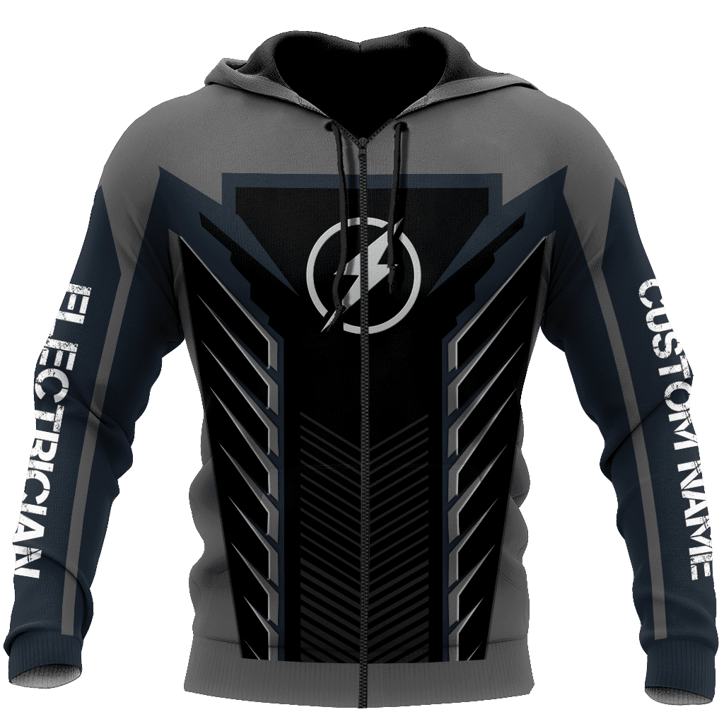 Awesome Hoodie 3D All Over Print Electrician - Customize Name for Men and Women Hoodie, T-Shirt, Zip Hoodies, Sweatshirt DC078
