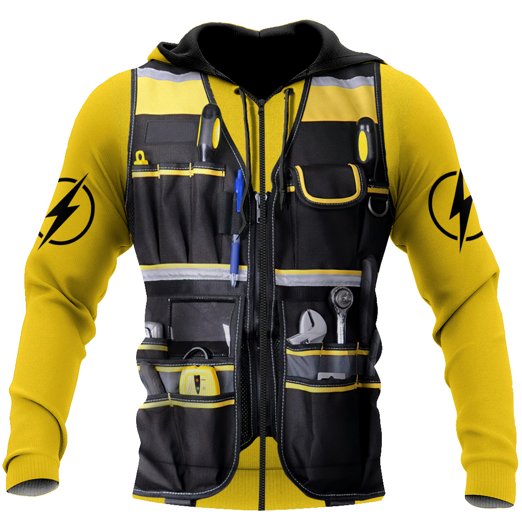 Awesome Hoodie 3D All Over Print Electrician - Customize Name for Men and Women Hoodie, T-Shirt, Zip Hoodies, Sweatshirt DC075