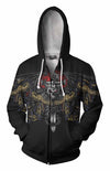 3D All Over Printing Black Skull Snake Sword Shirts