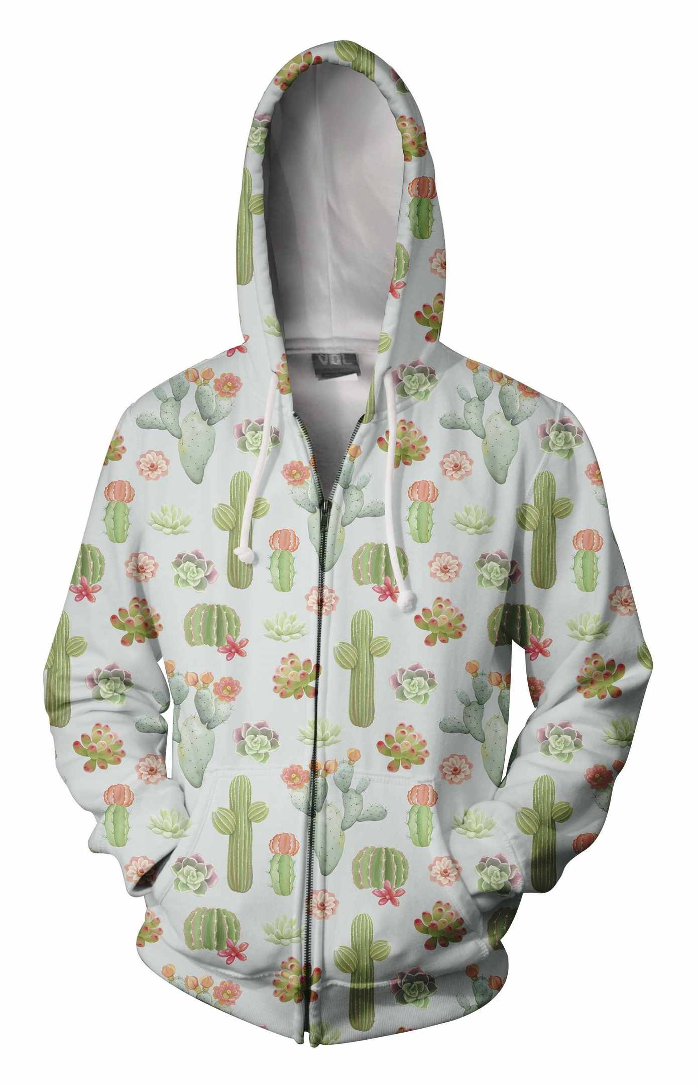 3D All Over Printing Flower And Cactus Hoodie