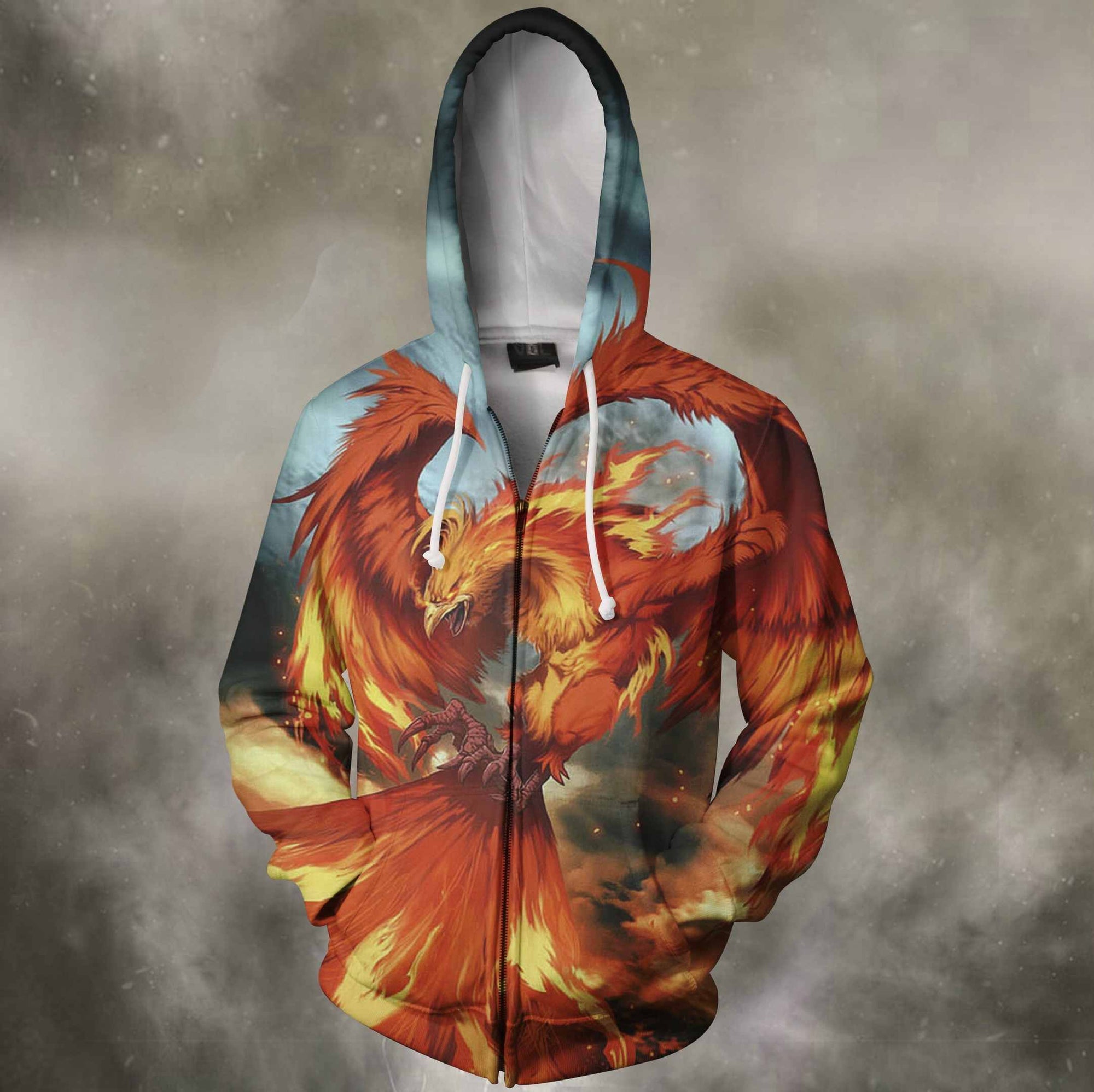 3D All Over Printing Fire Phoenix hoodie
