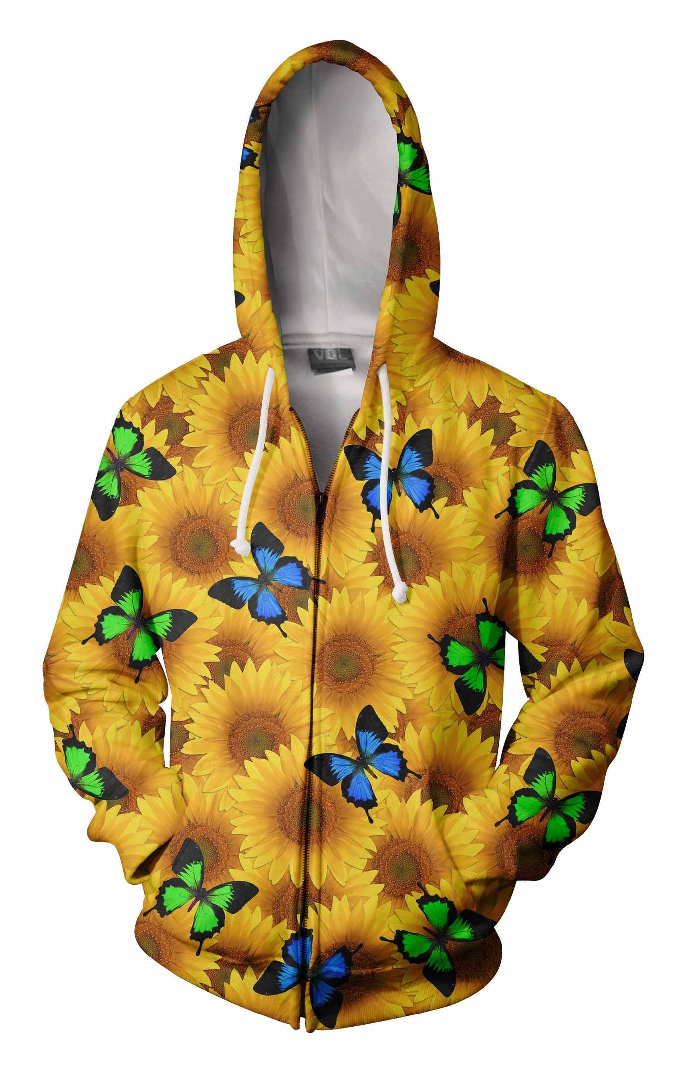 3D All Over Printing Butterfly Garden And Sunflowers Hoodie