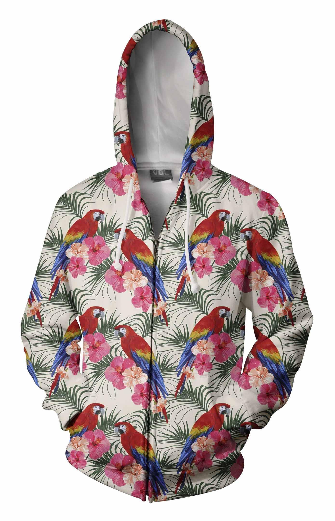 3D All Over Printing Scarlet Macaw And Flower Shirt