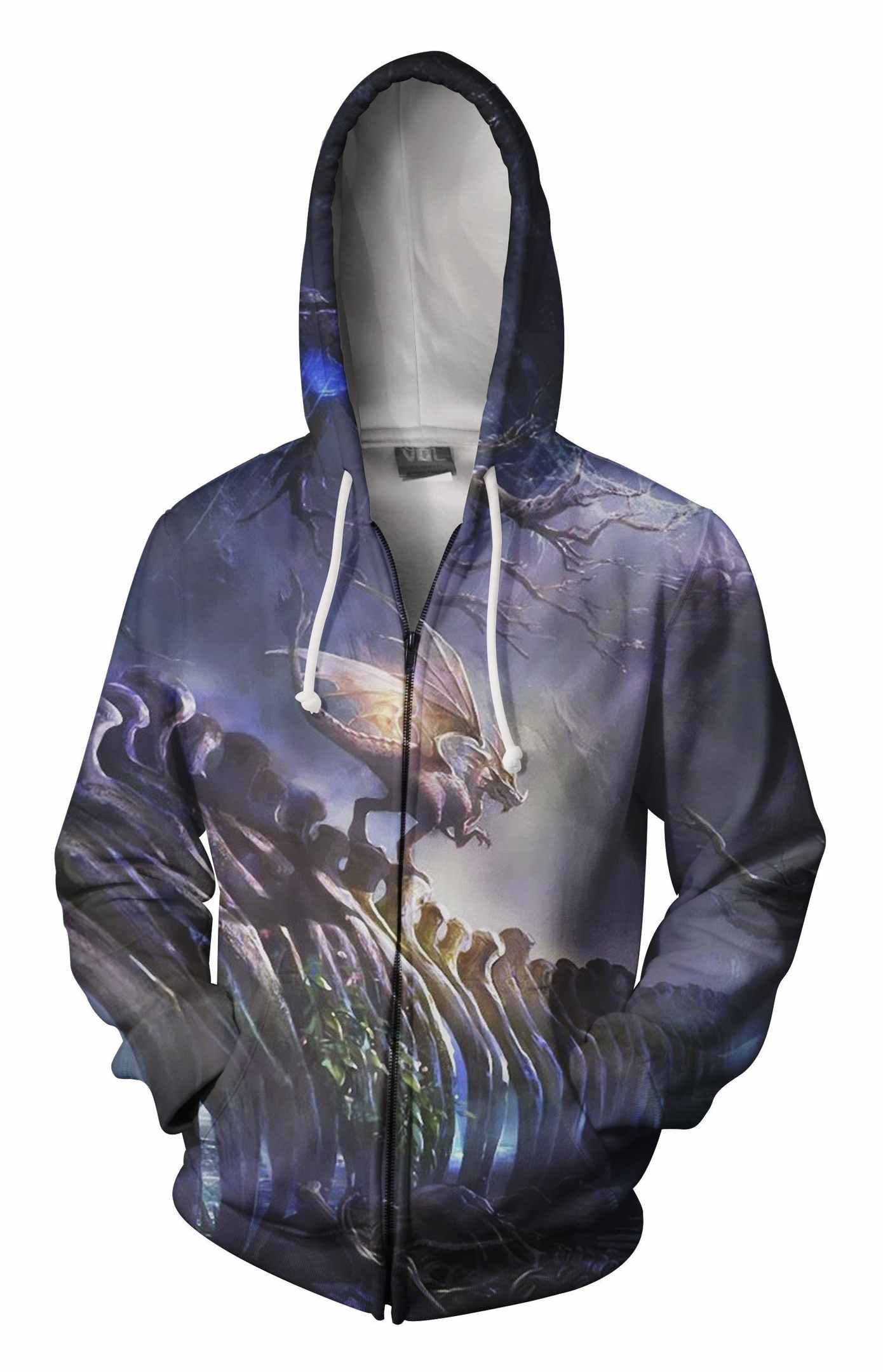 3D All Over Printing Fantasy Art Dragon Bones Shirts