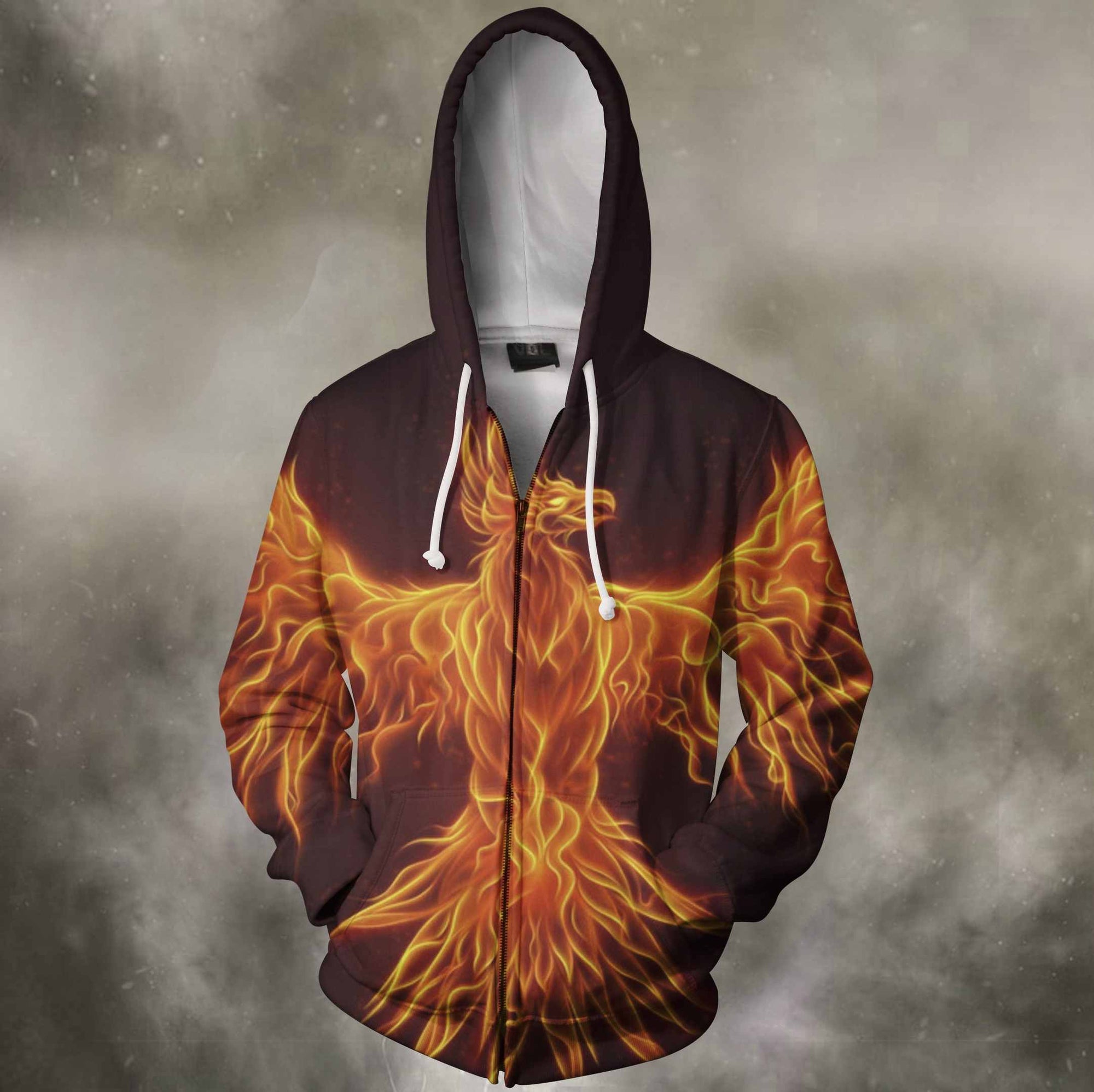 3D All Over Printing Fire Phoenix Flying Hoodie