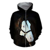 3D All Over Printed White Face Horse Shirts and Shorts
