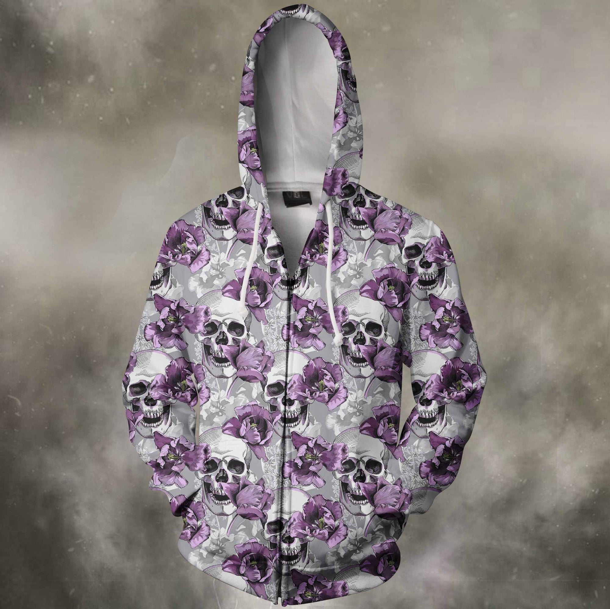 3D All Over Print Skull And Violet flower  Shirts