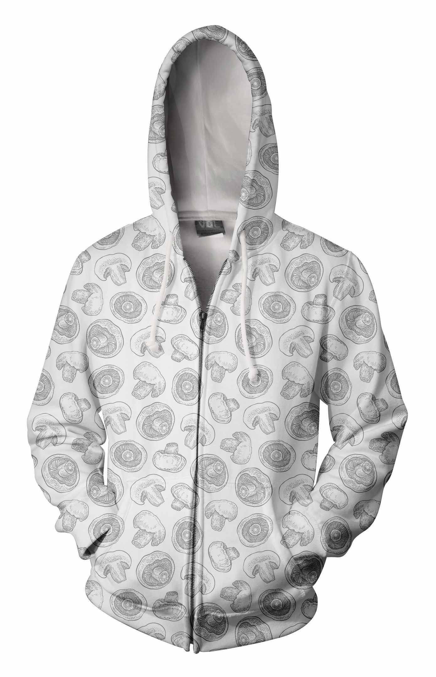 3D All Over Printing White Mushroom Shirt