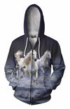 3D All Over Printing  White Horse Shirt