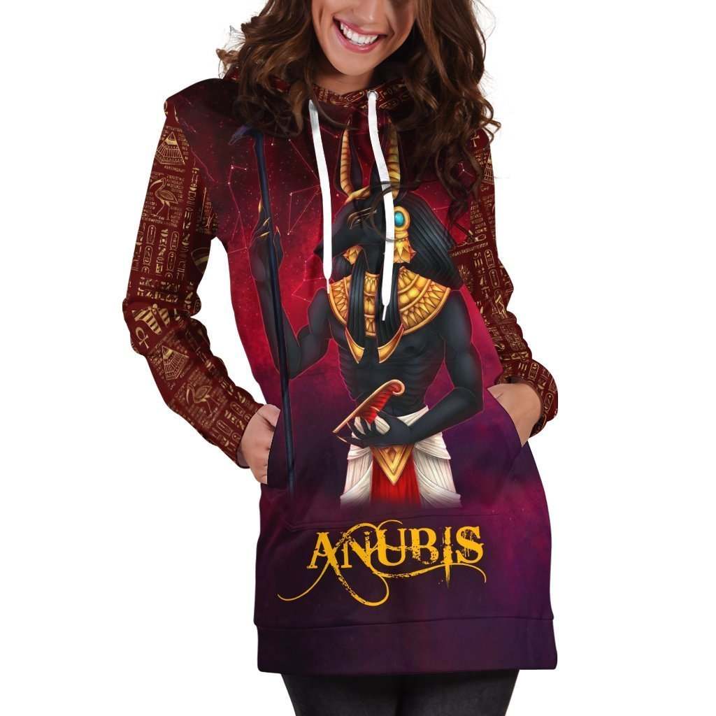 All Over Printed Anubis Hoodie Dress