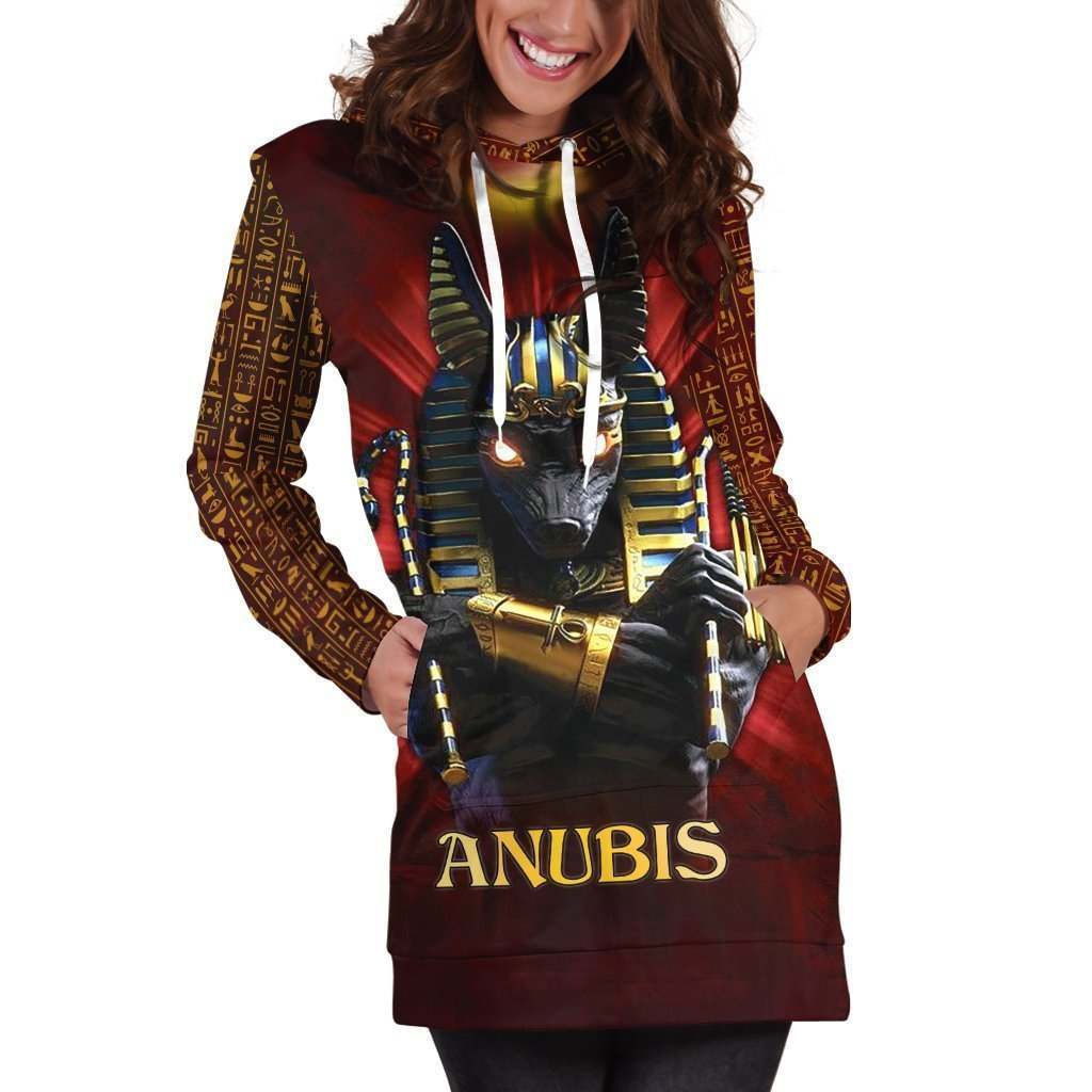 All Over Printed Anubis Hoodie Dress