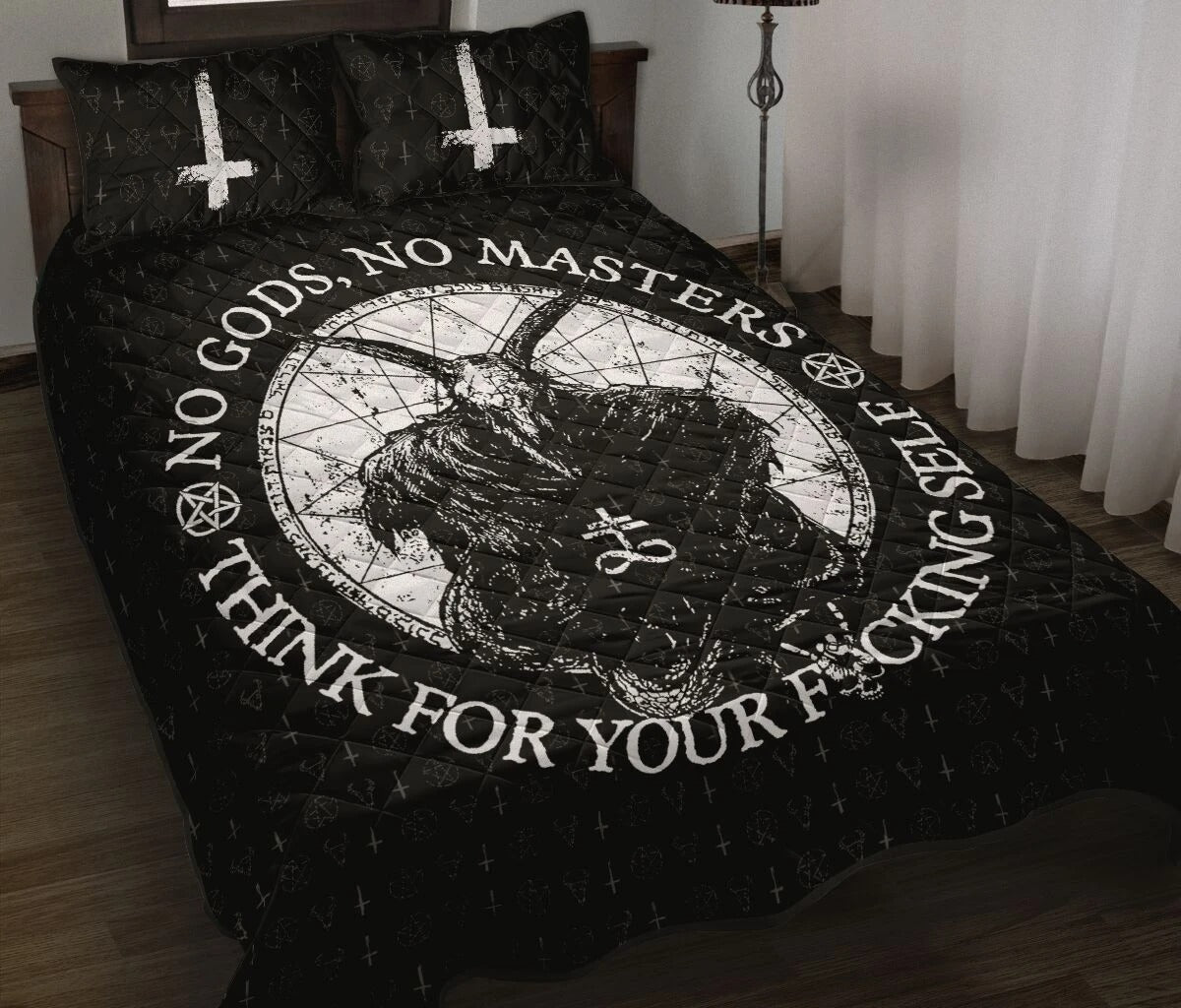 Awesome Hoodies - Satanic Quilt Bedding - Cross Quilt Bedding QK31002