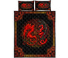 Awesome Hoodied Treble Clef And Hummingbirds Quilt Bed Set Dragon And Phoenix HDQ018