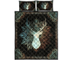 Awesome Hoodied Deer Mandala Quilt Bed Set - NQBD001