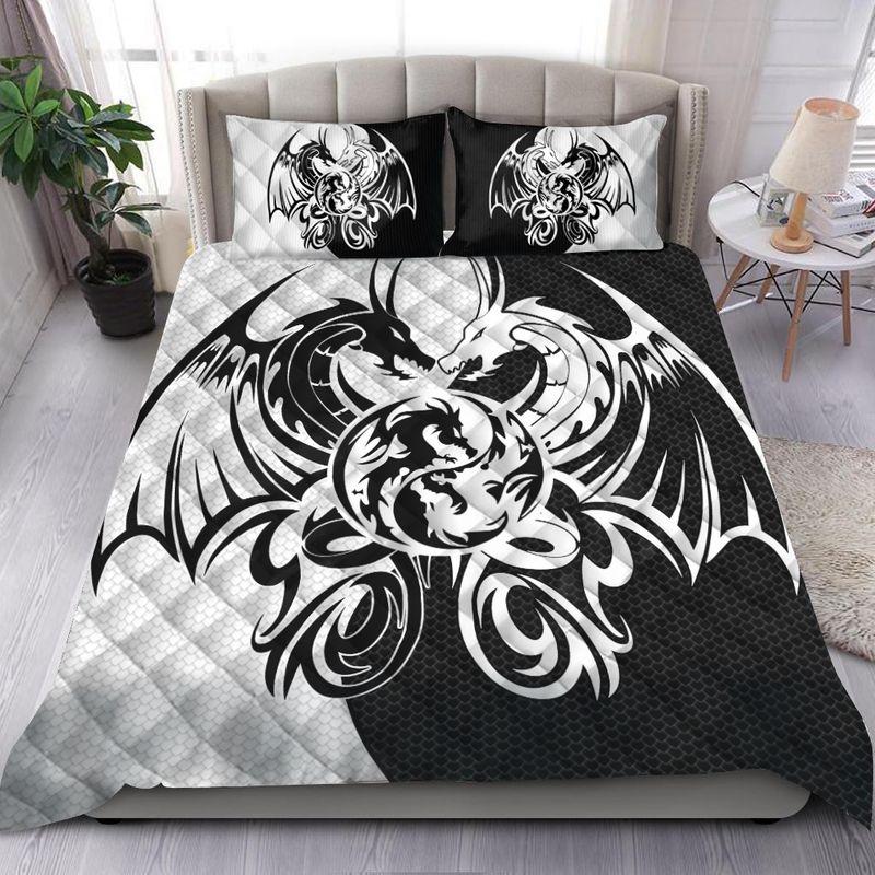 Awesome Hoodied Treble Clef And Hummingbirds Quilt Bed Set Dragon Viking HDQ012