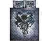 Awesome Hoodied Treble Clef And Hummingbirds Quilt Bed Set Dragon Cuble HDQ013