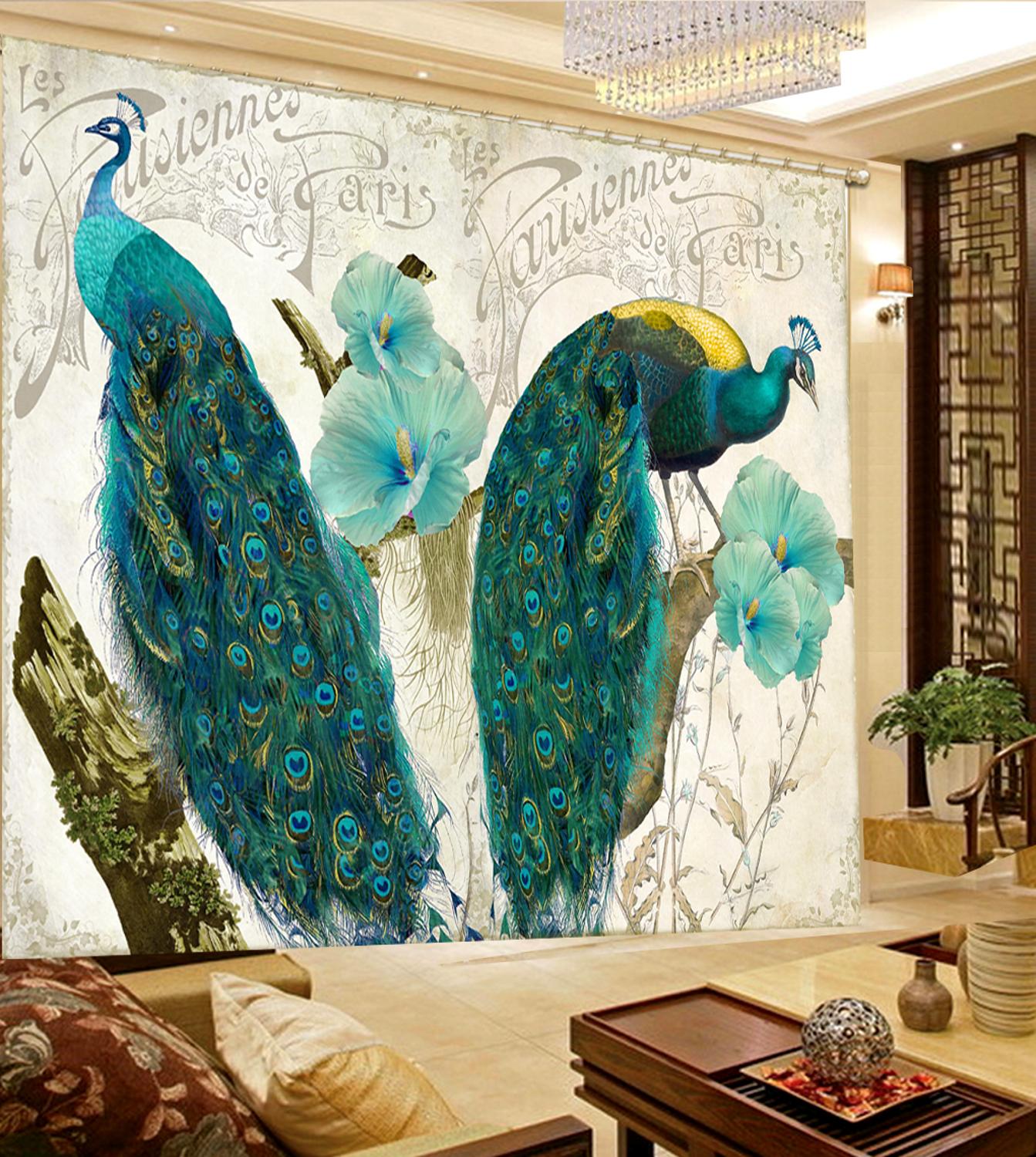 Awesome hoodies 3D all print Curtains peacock - VNC0004