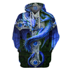 3D All Over Print Blue Dragon Hoodie
