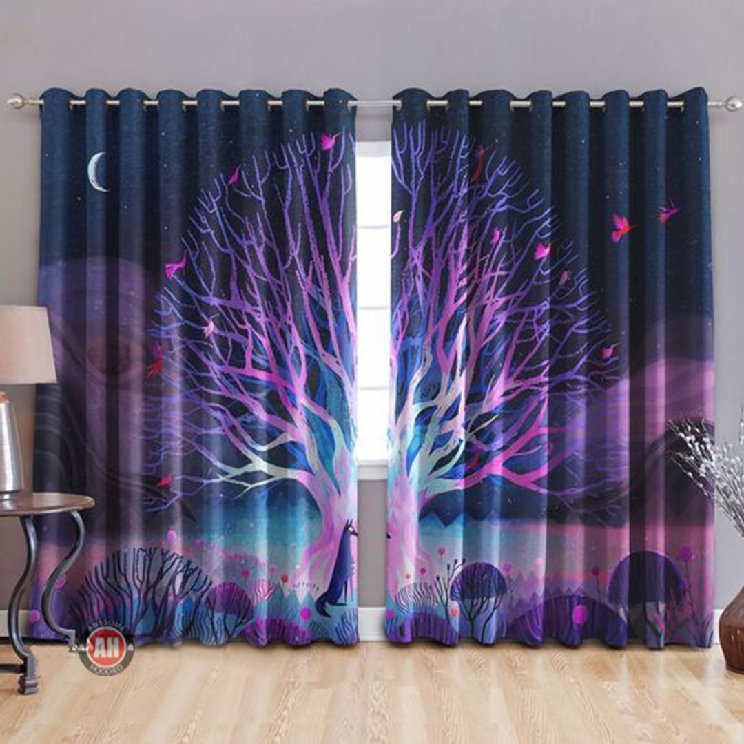 Awesome hoodied Free Of Life Printed 3D Grommet Widow Curtains DCC005