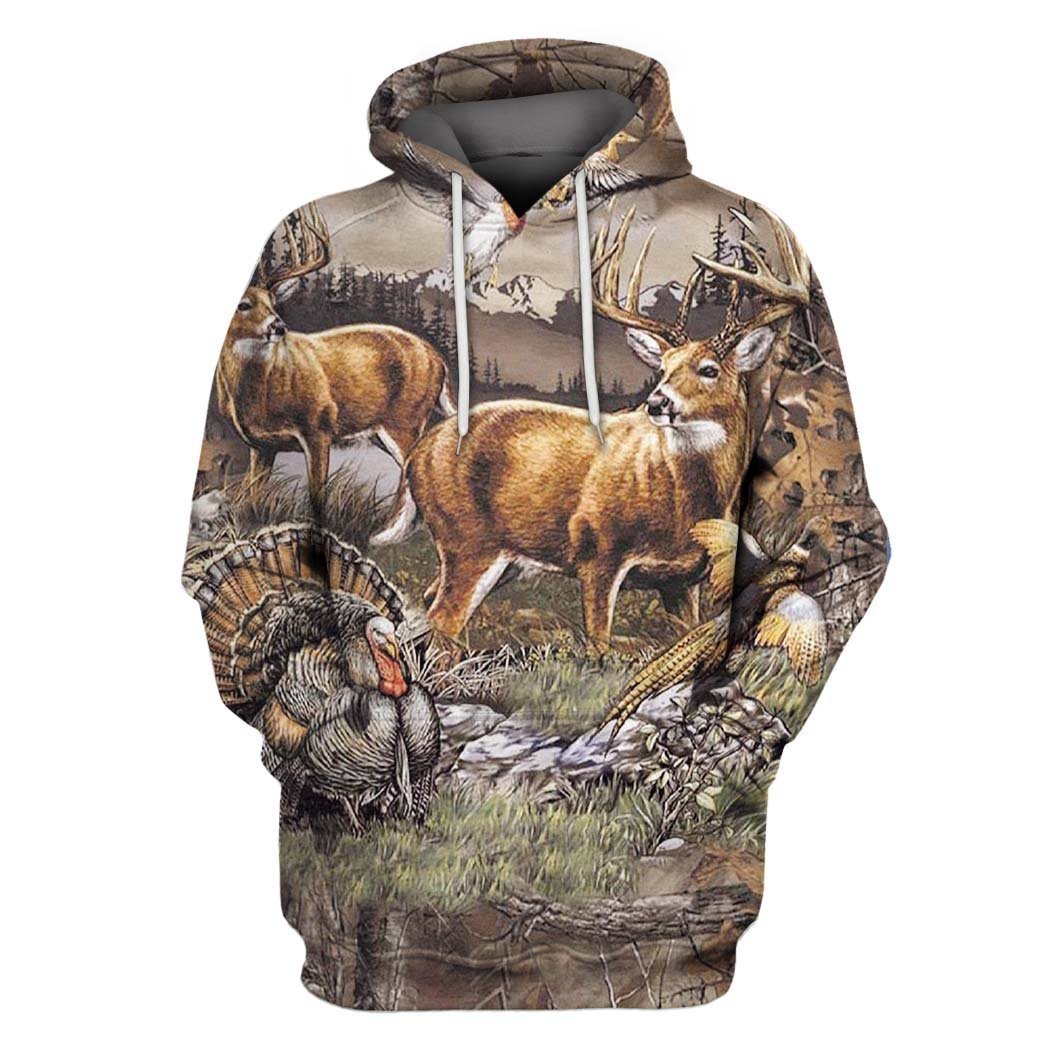 3D All Over Deer Hoodies for Men and Women, T-Shirt, Zip Hoodies, Sweatshirt DTK0014