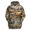 3D All Over Deer Hoodies for Men and Women, T-Shirt, Zip Hoodies, Sweatshirt DTK0014