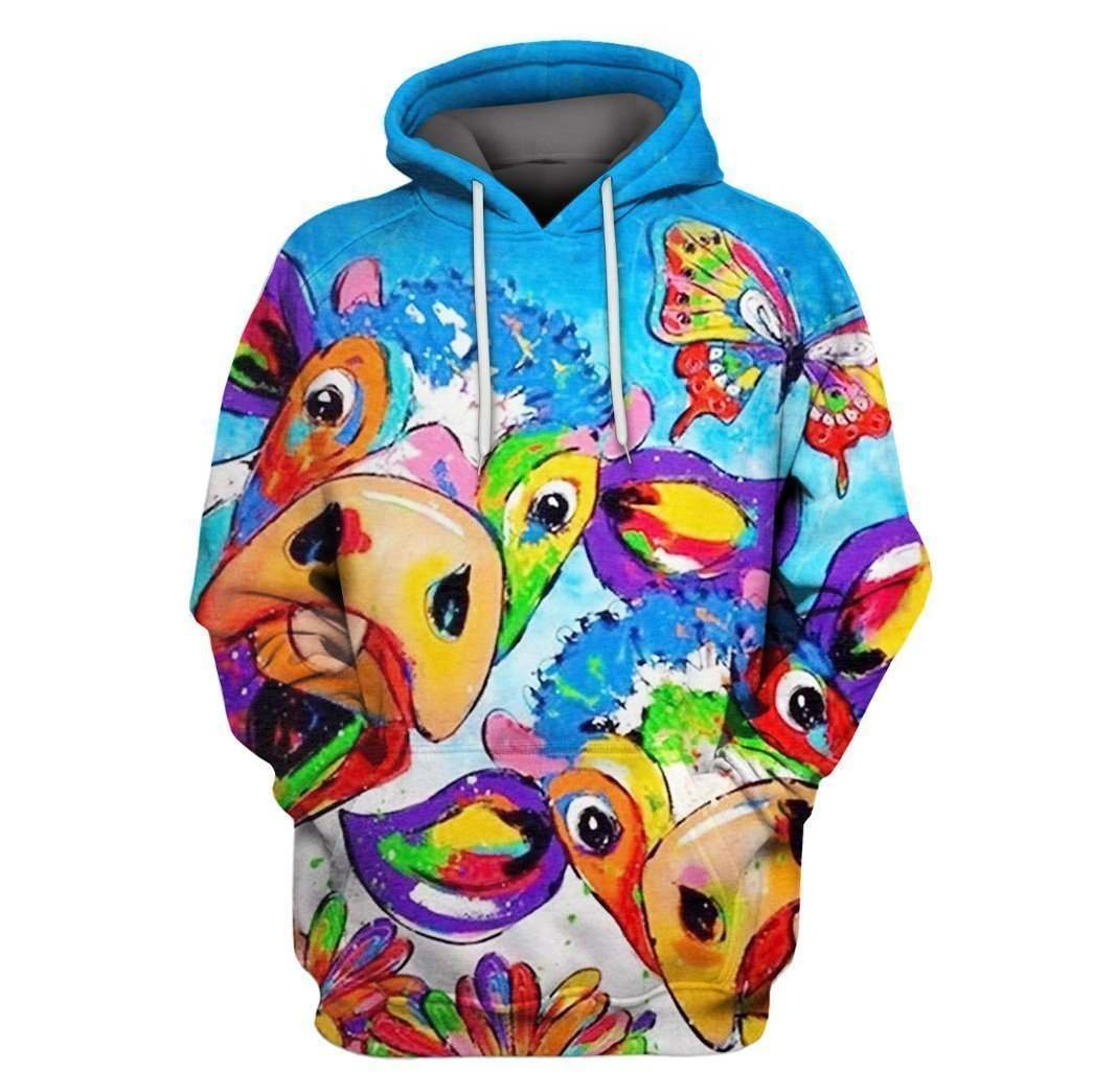 3D AOP Color Cow Shirt