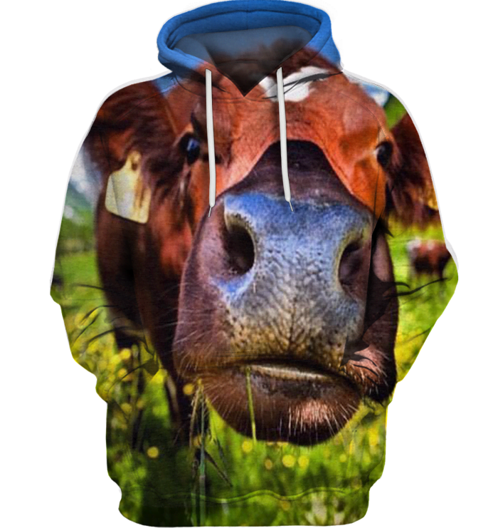 3D All Over Print Funny Cow Face Shirt