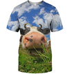3D All Over Print Lovely Cow Face Shirt