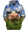 3D All Over Print Lovely Cow Face Shirt