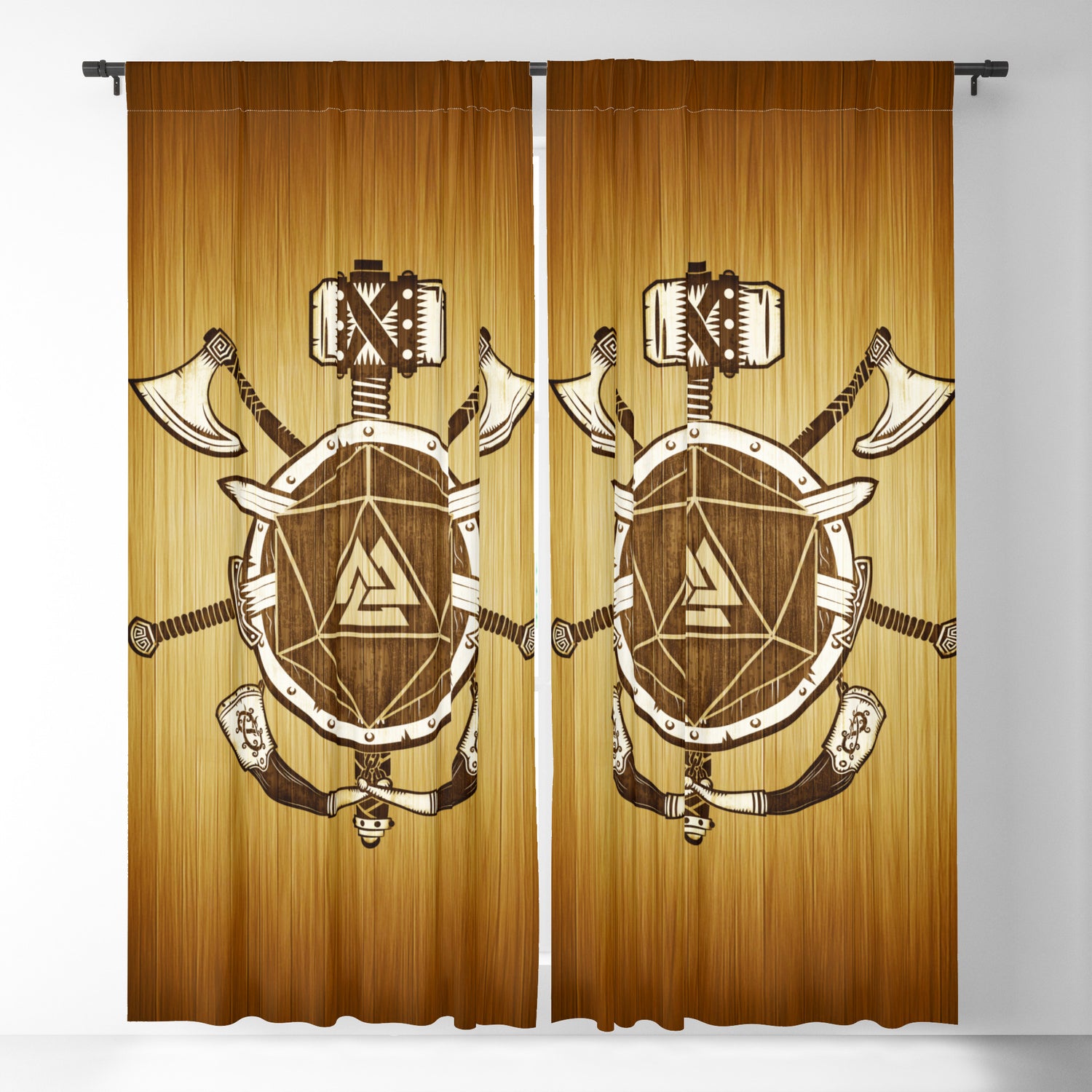 Awesome hoodies 3D all print Curtains  viking - VNC0012