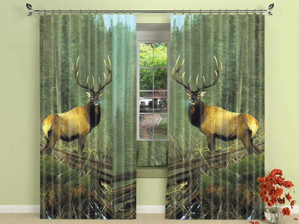 Awesome hoodied 3D all print ELK Curtains  skull - VNC0026