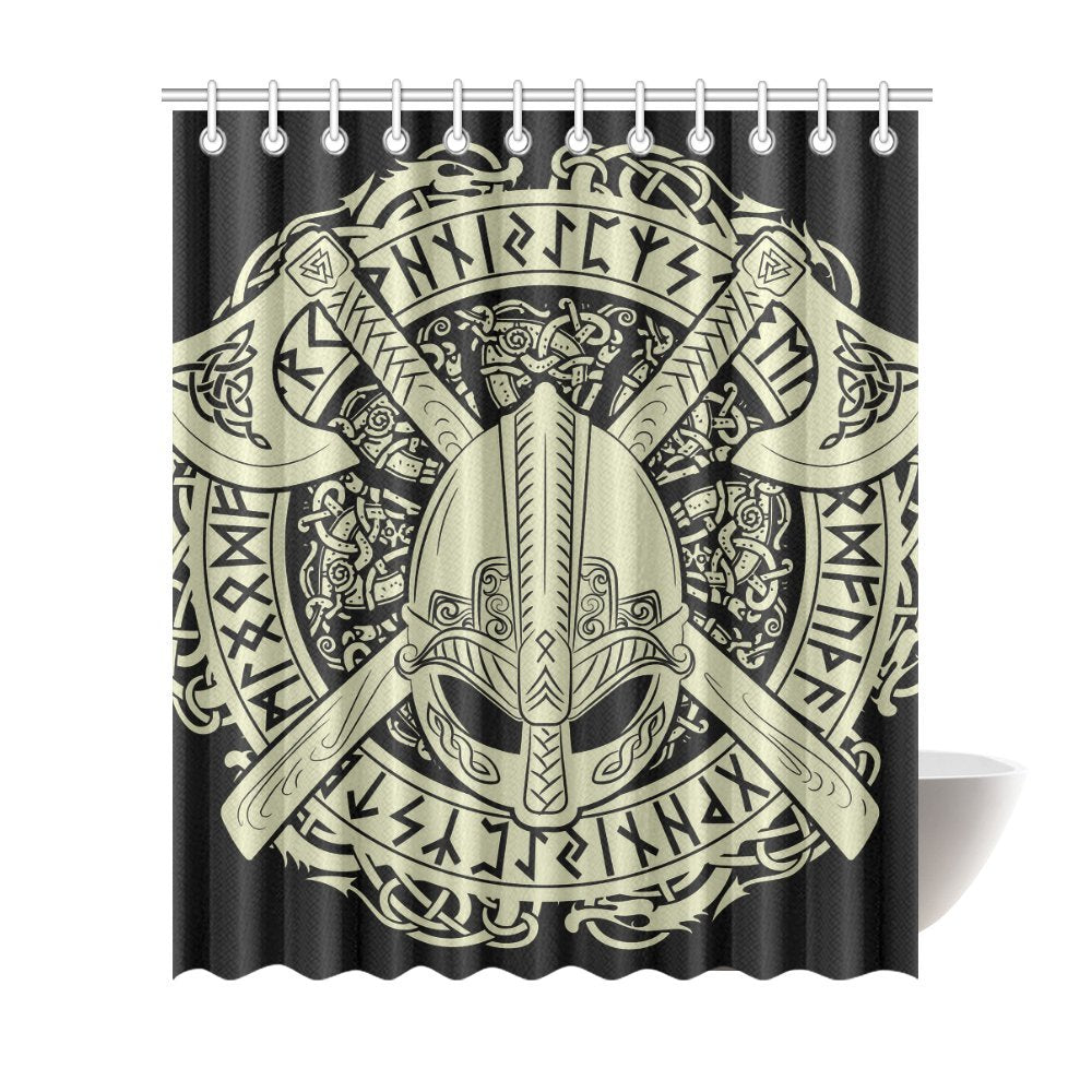 Awesome hoodies 3D all print Curtains  viking - VNC0013