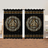 Awesome hoodied Pattern Viking All Printed 3D Grommet Window Curtains- HD16