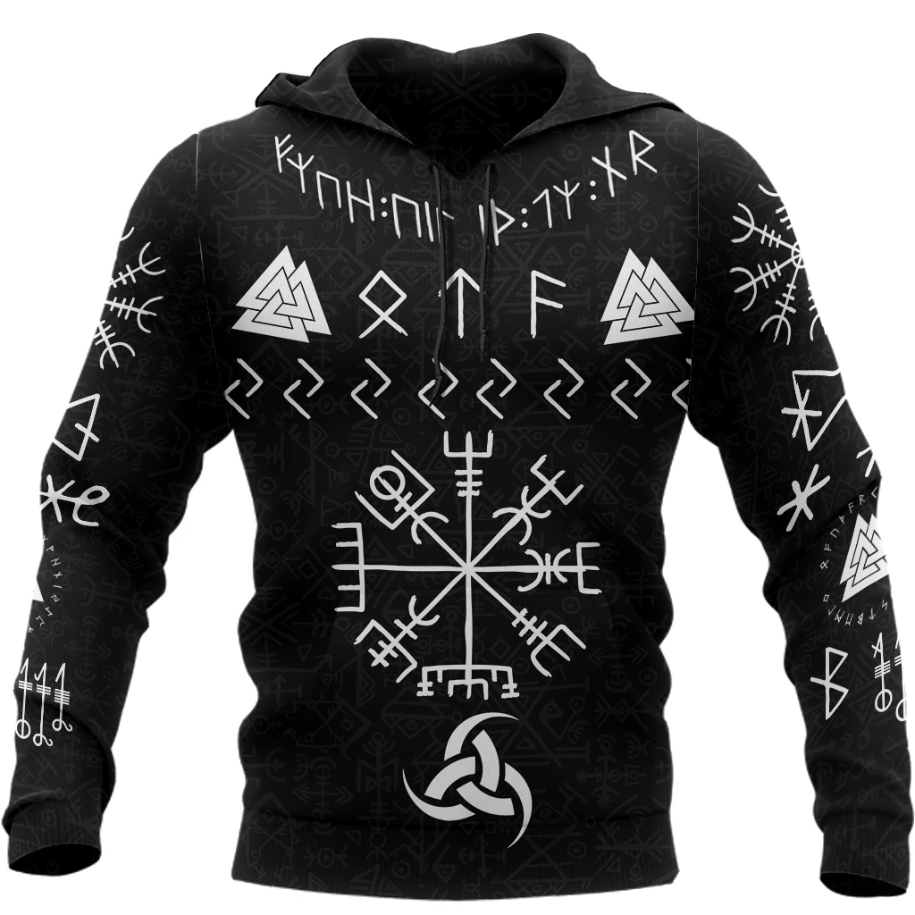 Awesome hoodied 3D ALL Print Viking Vegvisir Horn Of Odin Valknut-Men and Women-Hoodie - VN0064