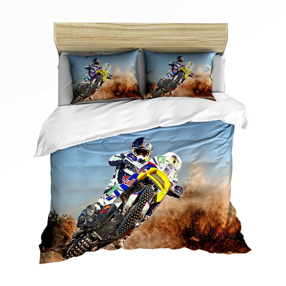 AWESOME HOODIED YELLOW MOUNTAIN MOTORBIKE BEDDING SET HBD0012