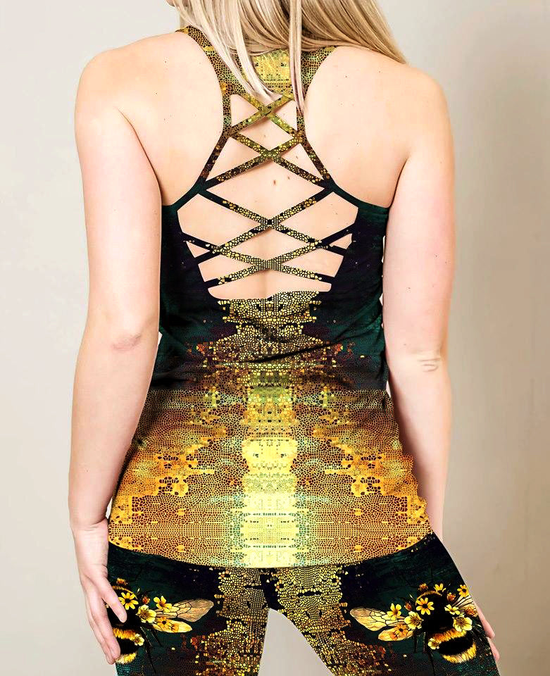 Awesome Hoodie 3D All Over Print Legging + Tank Top Bee+COMBO MASK VNLGS0003