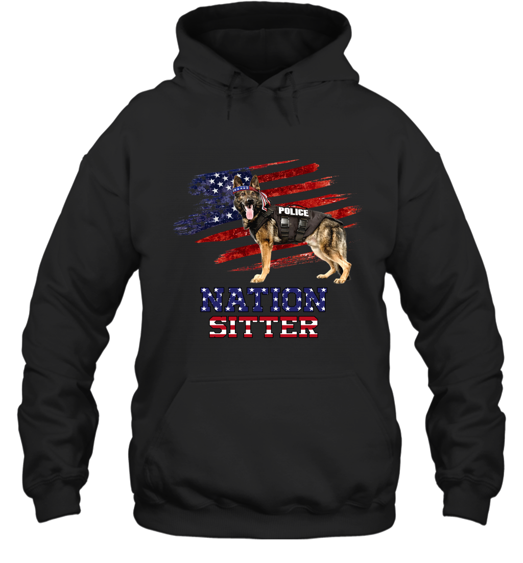 Awesome Hoodie Nation Sitter Police Dog for Men and Women HBC282
