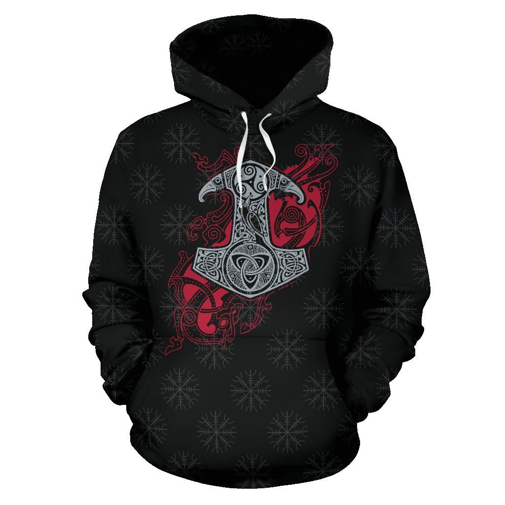 Awesome hoodied 3D ALL Print Viking Mjolnir Helm Of Awe FOR Men and Women- VN0066