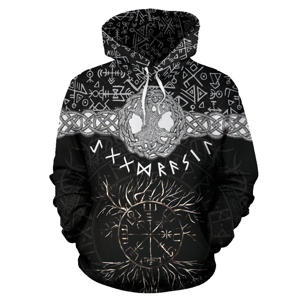 Awesome hoodied 3D ALL Print Viking Tree Of Life Vegvisir-Men and Women Hoodie Zip Hoodies- VN0058