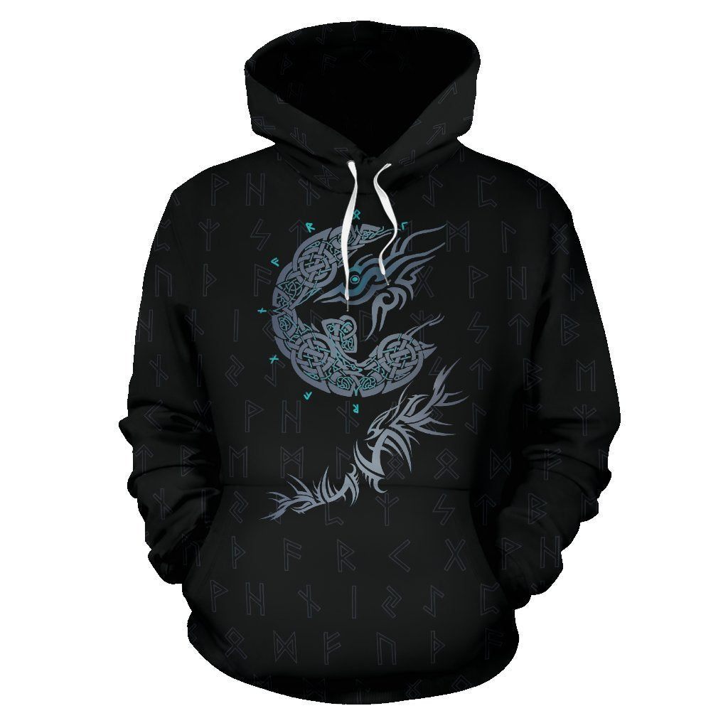 Awesome hoodied 3D ALL Print Viking Tyr's Fenrir Runes-Men and Women Hoodie Zip Hoodies- VN0063