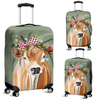 Awesome Hoodied Cow And Flowers-02 Luggage Cover For Everyone KHCAF02
