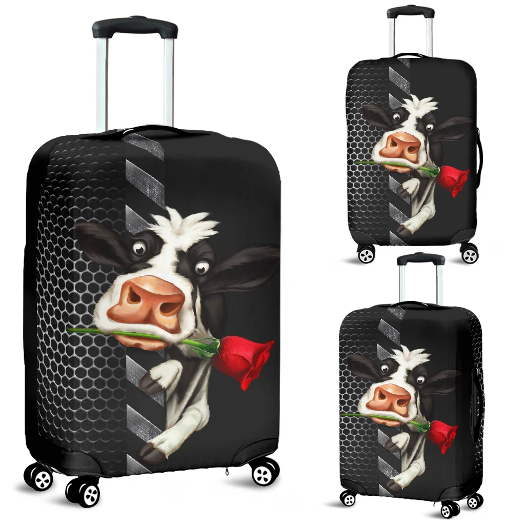 Awesome Hoodied Cow And Rose 02 Luggage Cover For Everyone KHCAR02