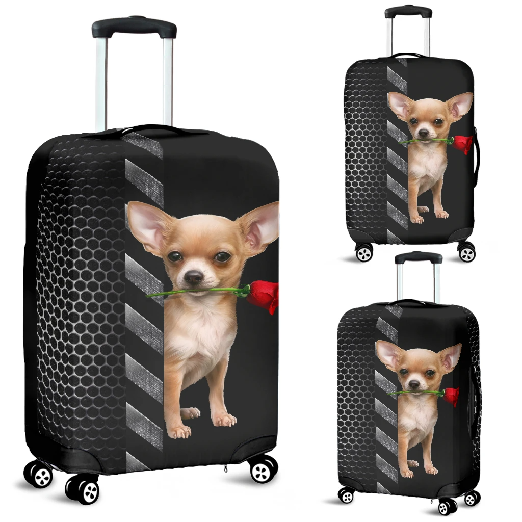 Awesome Hoodied Chihuahua And Rose Luggage Cover For Everyone KHCAR
