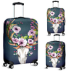 Awesome Hoodied Deer Skull And Flowers Luggage Cover For Everyone KHDSF