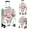 Awesome Hoodied COW SKULL, FEATHERS, ARROWS AND FLOWERS Luggage Cover For Everyone KHCSFAAF