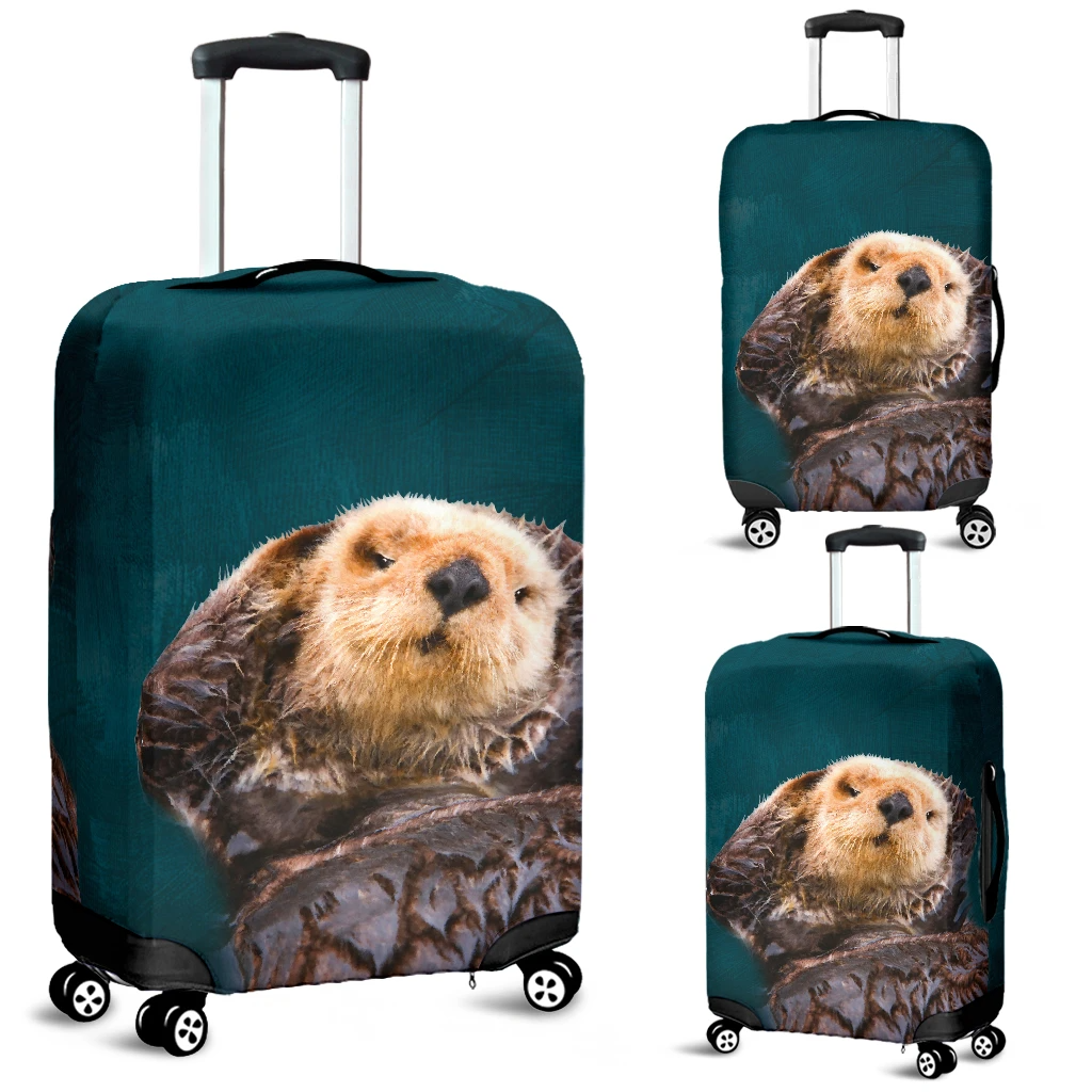 Awesome Hoodied Otter Luggage Cover For Everyone KHO