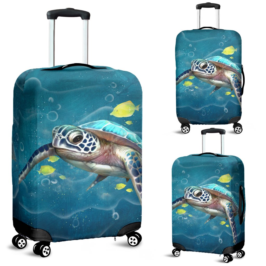 Awesome Hoodied TURTLE AND YELLOW FISH Luggage Cover For Everyone KHTAYF